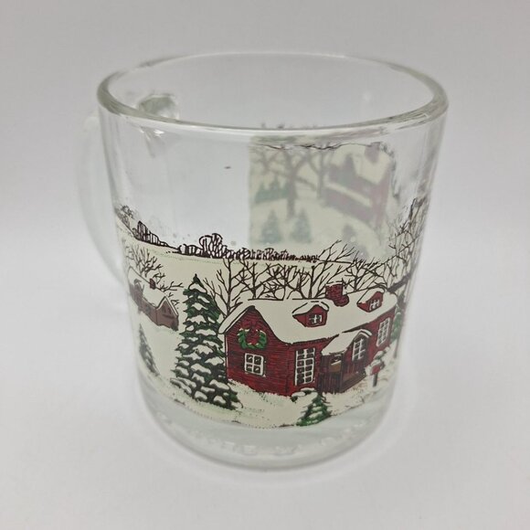 Libbey Glass Coffee Mug Cup Nostalgic Winter Village Cider Hot Chocolate Holiday - Picture 6 of 7